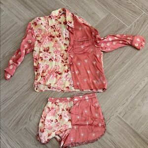 Zara Floral Pink and Cream Pajama Set